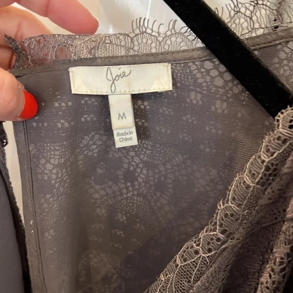 Joie Grey two layer lace top - Picture 5 of 9